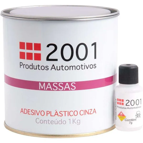 Massa Cola Plástica 1Kg com Catalisador 12g para Auto 9772 - 2001