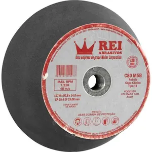 Rebolo copo cônico 127,0 mm x 50,8 mm rosca M14 grão 80 M5B 1097 REI