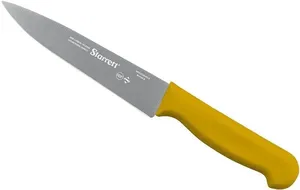 Faca para Carne Refile de Mesa 6" Lâmina Triangular Estreita Inox STARRETT Amarela