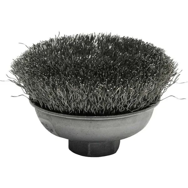 Escova de aço 90 mm tipo copo fios 0,35 mm em aço inox rosca M14 - WEILER