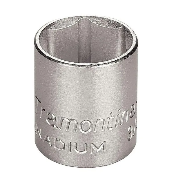 Soquete Sextavado Aço Cromo Vanádio 19mm Encaixe 3/8pol Tramontina Pro Tramontina