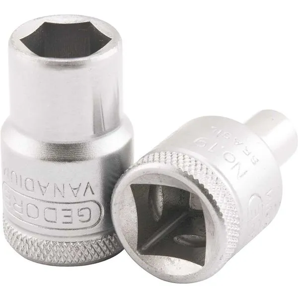 Soquete sextavado com encaixe de 1/2"x3/4" em aço cromo vanádio - GEDORE