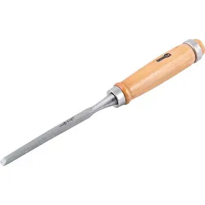 Formão Chanfrado Reto com Cabo de Madeira 1/4" 6,3mm - NOVE54