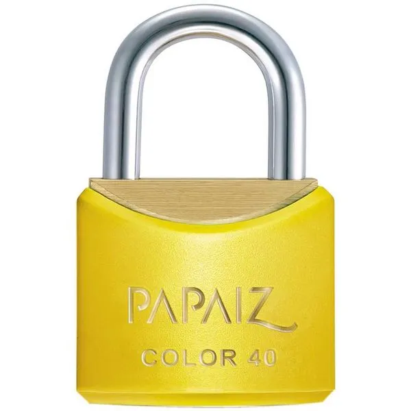 Cadeado Latão Plastificado 25mm CR 25 Amarelo - Papaiz