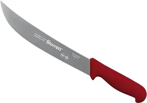 Faca para Carne Refile Aéreo 10" Lâmina Curvada Larga Inox STARRETT Vermelha