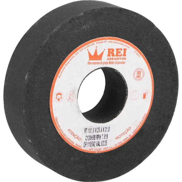 Rebolo reto 101,6mm x 25,4mm eixo 31,8mm (sem rosca) grão 120 M5B 1117 REI