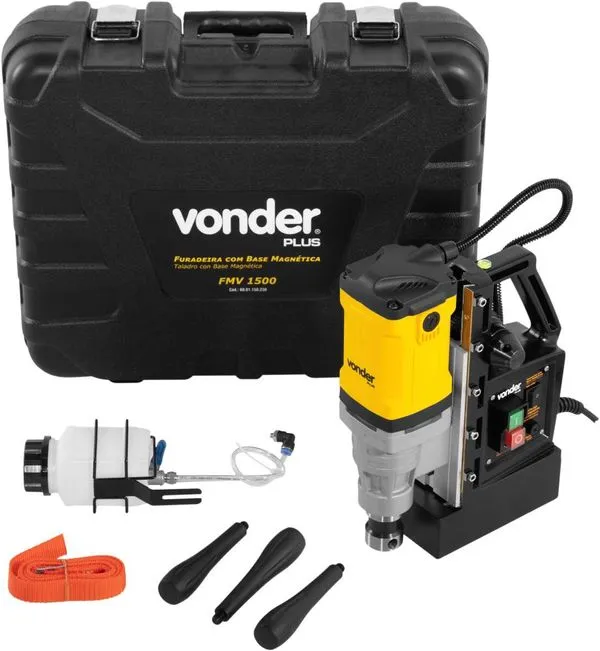 Furadeira para Chapas e Vigas de Metal com Base Magnética 220V FMV 1500 Vonder Plus
