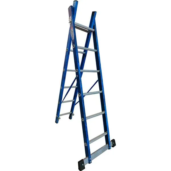 Escada em fibra de vidro 6 x 10 degraus em alumínio TEAFP6X10 W BERTOLO