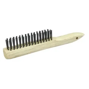 Escova Manual Aço Fileiras 16x4 Fio 0,30mm Cabo Madeira - Weiler