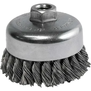 Escova copo em aço trançado 100 mm 5/8" fio 0,6 mm 12316 - WEILER