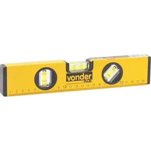 Nível Alumínio 254mm 3 Bolhas com Base Magnética - VONDER