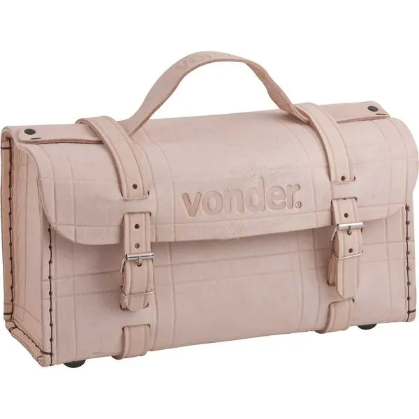 Maleta de couro para ferramentas 440 mm x 230 mm x 150 mm marrom - VONDER