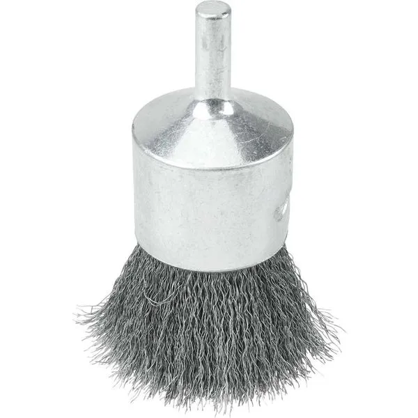 Escova pincel aço ondulado 25 mm haste 6,0 mm fio 0,20 mm - WEILER