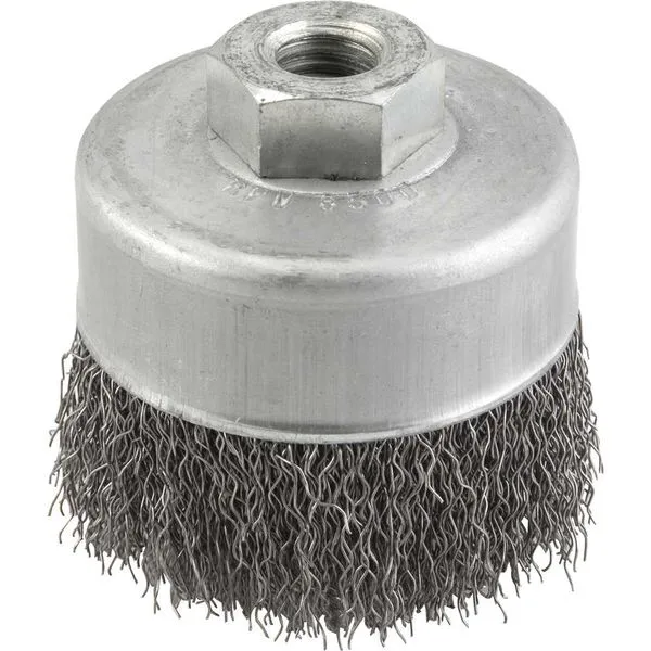Escova copo Aço ondulada 75 mm 8500 - Abrasfer