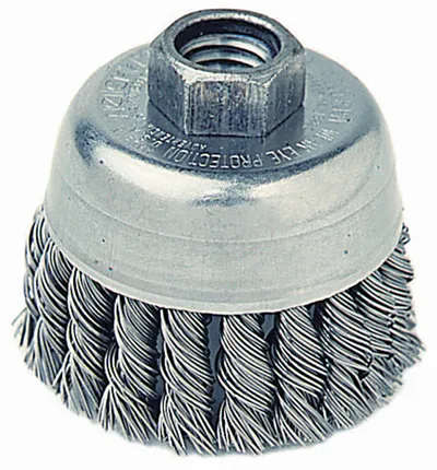 Escova copo em aço trançado 70 mm M14 fio 0,5 mm 13283 - WEILER