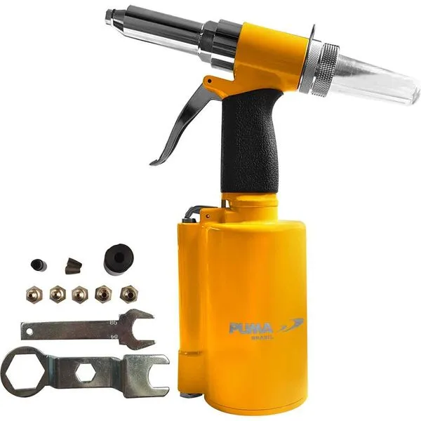 Rebitador hidropneumático para rebites de alumínio e aço até 1/4" AT-6118A - PUMA