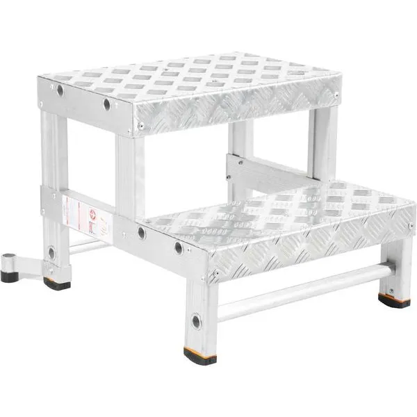 Escada Banqueta Industrial Alumínio 0,4m 2 Degraus BI401 - Alulev