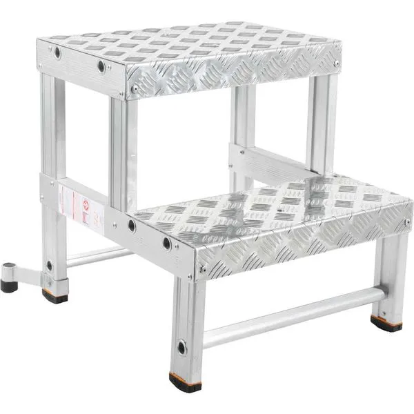 Escada Banqueta Industrial Alumínio 0,5m 2 Degraus BI501 - Alulev