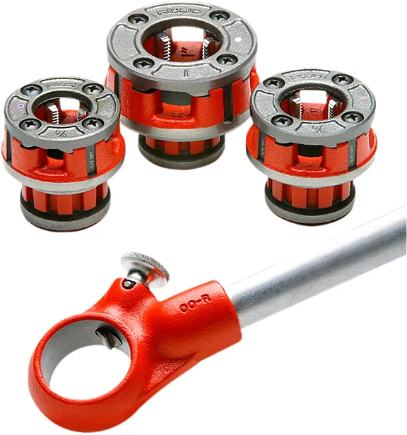 Jogo de tarraxa manual 1/2" a 1" BSPT com cabo e catraca 00R - RIDGID