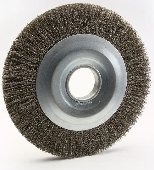 Escova circular aço ondulada 200x25 mm furo 16 mm prensada - ABRASFER