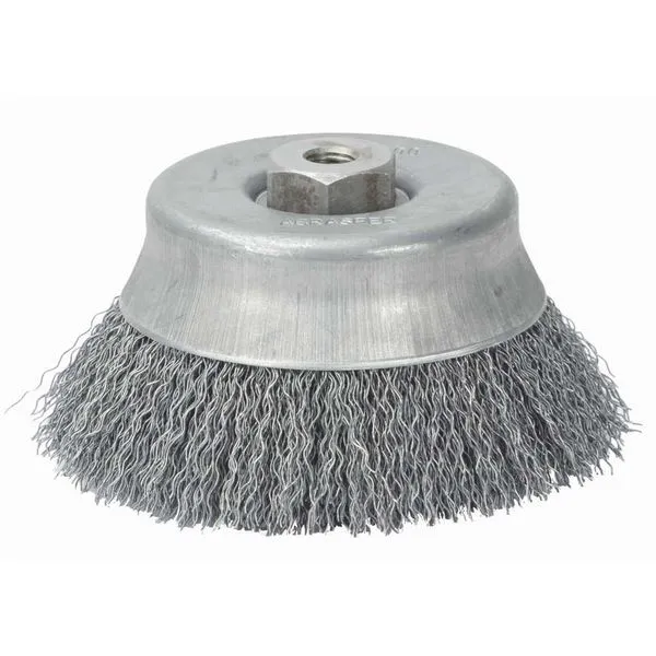 Escova Copo Aço Ondulado 150x M14 Fio 0,40mm 8500Rpm - Abrasfer