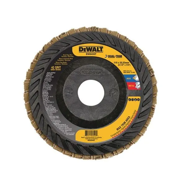 Disco De Lixa Flap 4.1-2 115x22mm Para Metais E Inox Dewalt Dw8408t Grão 40