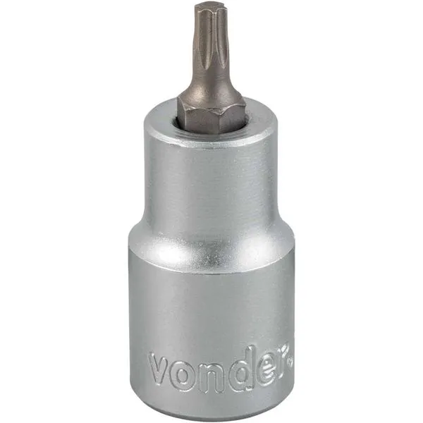 Soquete hexalobular macho T-25 encaixe 1/2" - VONDER