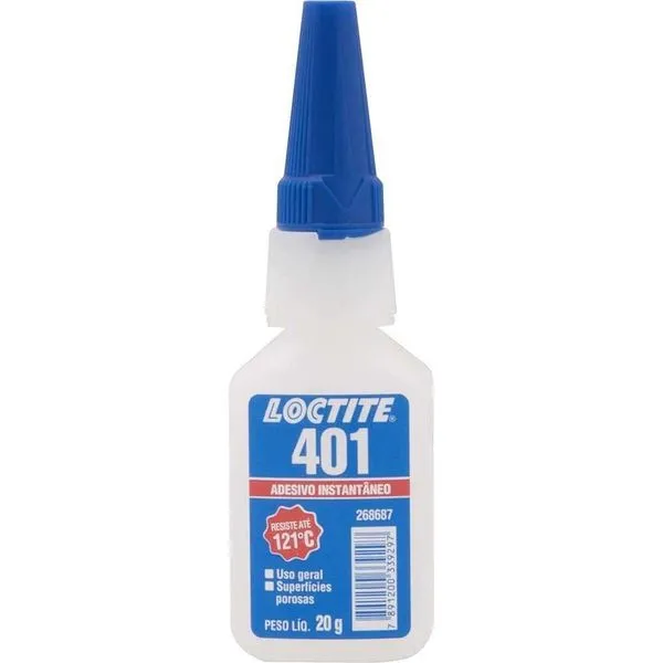 Adesivo Instantâneo Cianoacrilato, Industrial, 401, 20 G, Loctite