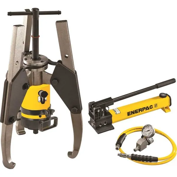 Conjunto Extrator Hidráulico Bomba Manual 10 tf 3 garras LGHS364H ENERPAC