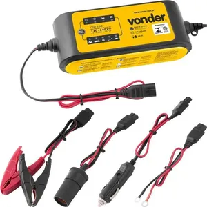 Carregador Inteligente de Bateria 12V CIB160 com Acessórios - VONDER Carregador Inteligente de Bateria 12V CIB160 127V - VONDER
