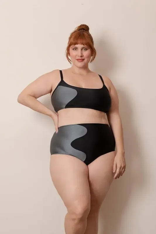 Hot Pants Puzzle Plus Size Cinza-G