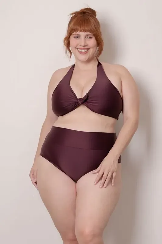 Top com Laço Frontal Plus Size Uva-G