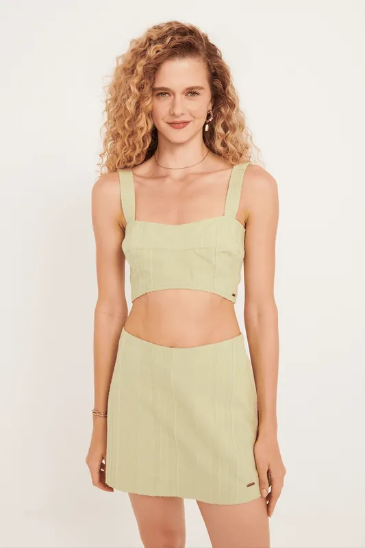 cropped savana bainha assimétrica alça larga VERDE HERBAL M