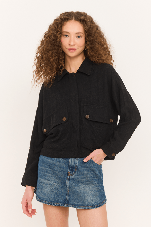 casaco josie bolsos tunel costas PRETO G
