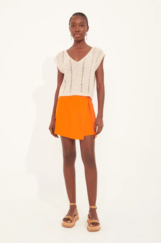 short saia maya curta fenda frente CORAL VIBES G