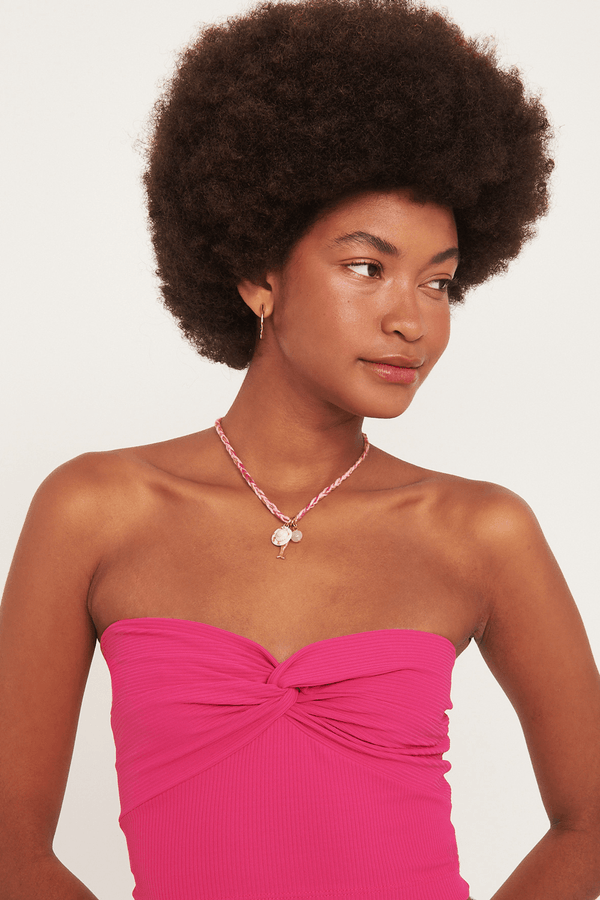 cropped sem alça luna malha ROSA PITAYA PP