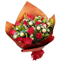 Buquê de Rosas e Ferrero Rocher