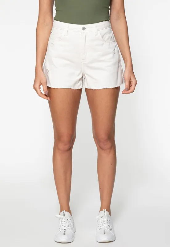 Shorts Sarja Barra Fio Guess Bege