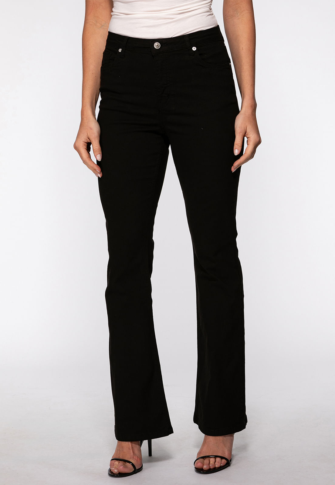 Calça de Sarja High Flare Preto