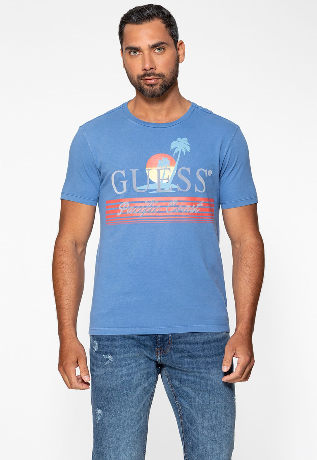 Camiseta Estampa Pacific Coast Azul