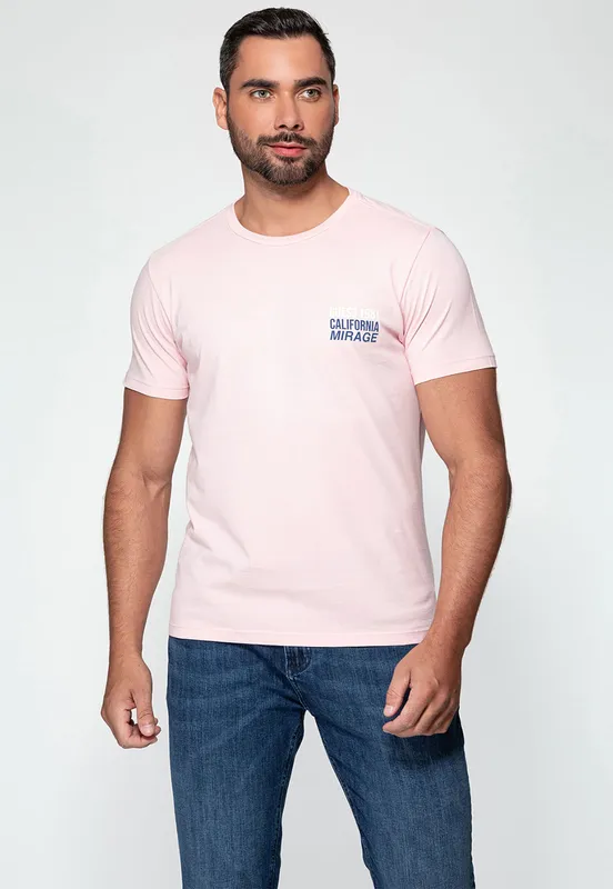 Camiseta Palm Costas Guess Rosa Claro