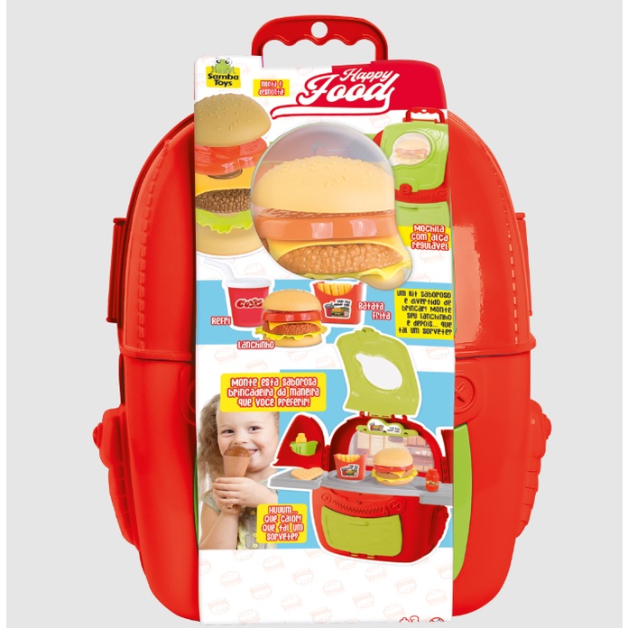 Mochila de Atividades Infantil Didático - Happy Food - Samba Toys