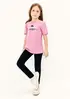 Blusa Infantil Menina Manga Curta Com Estampa - Rosa 004