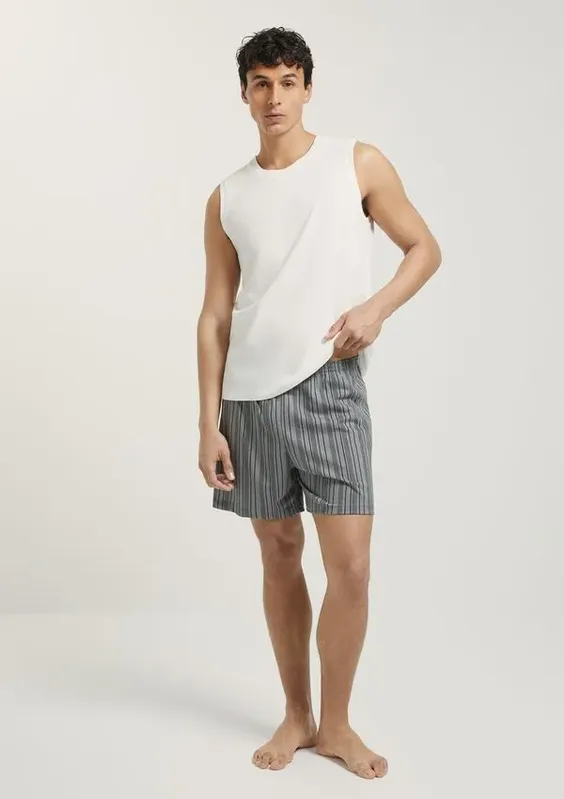 Pijama Curto Masculino Com Regata - Cinza M