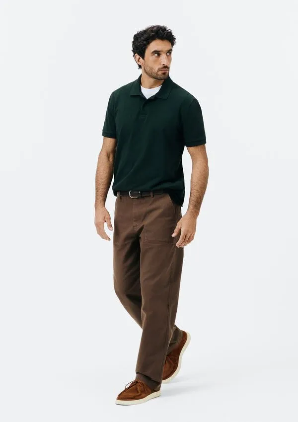 Camisa Polo Básica Masculina Manga Curta Em Piquet - Verde M