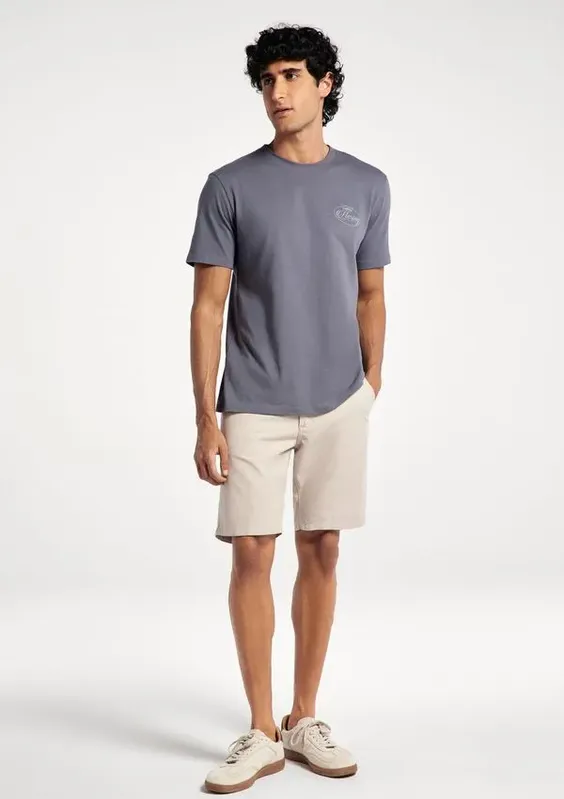 Bermuda Masculina Chino Fio Tinto - Bege 040