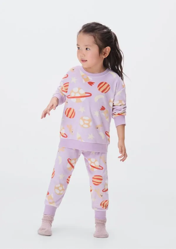 Pijama Longo Infantil Menina Em Plush - Lilás 004