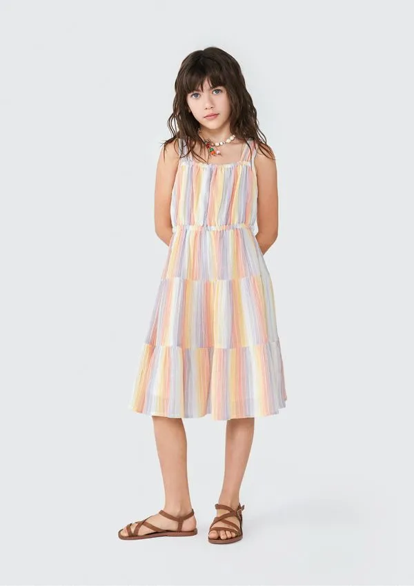 Vestido Curto Infantil - Laranja 008