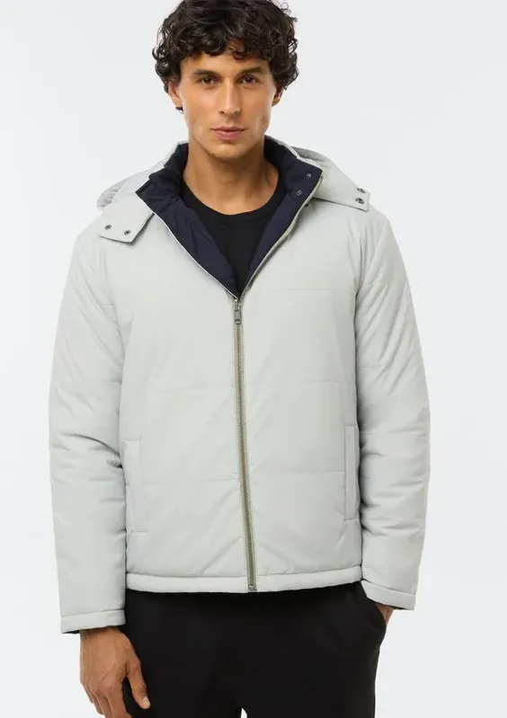 Jaqueta Masculina Dupla Face Acolchoada - Off white G