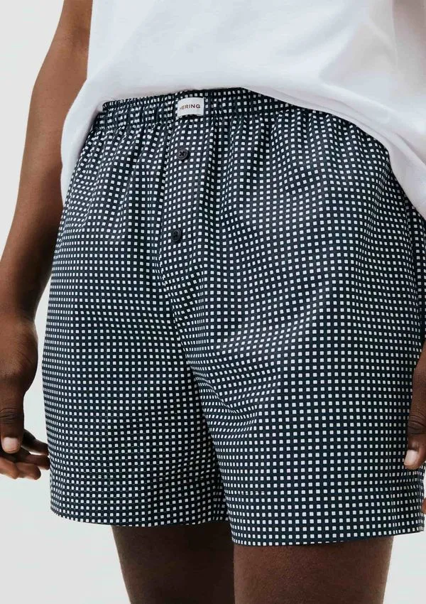 Cueca Samba Canção Fio Tinto Quadriculada - Azul P